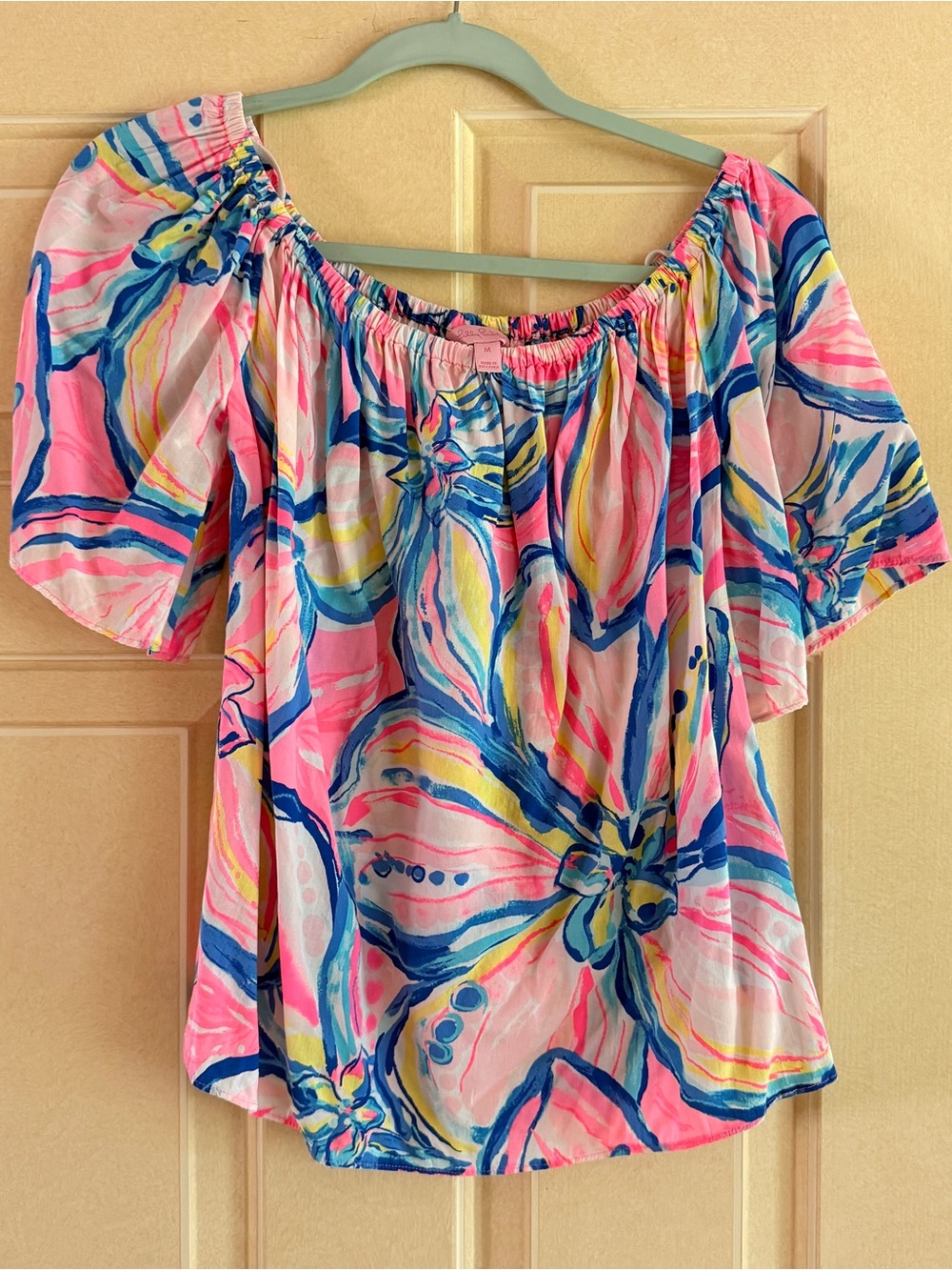 Lilly Pulitzer Sain Top in Pink Sunset The Sunny Side